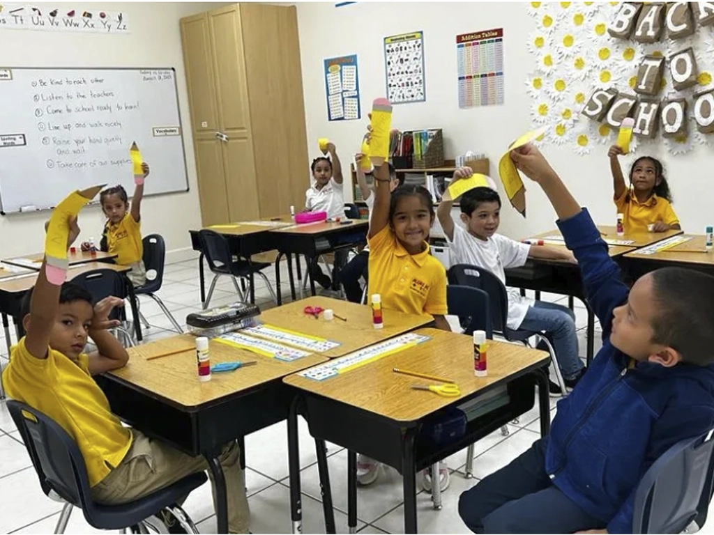 Children learning inside a Mini Me classroom