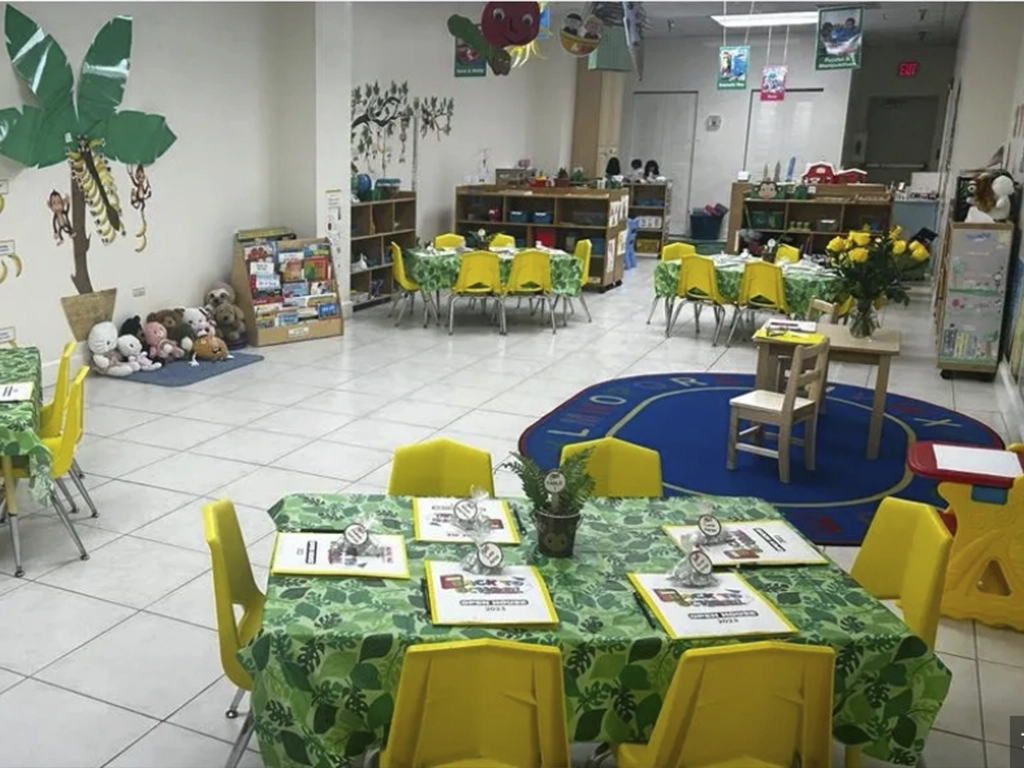 Teacher supporting children in a warm classroom